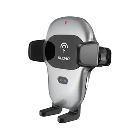 "Dudao" automatinis automobilinis laikiklis su integruotu Qi 15 W belaidžiu įkrovikliu pilkos spalvos (F20xs)