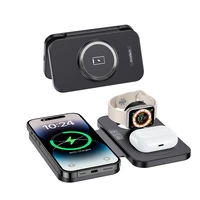 "Choetech T616-F 3in1" indukcinis įkroviklis, suderinamas su "Apple" ir "Samsung" įrenginiais - juodas