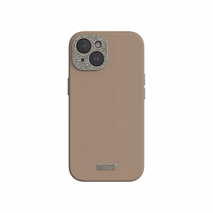 Moshi Napa MagSafe aukštos kokybės veganiškos odos dėklas, skirtas iPhone 15, „Woodsmoke Brown“ spalvos