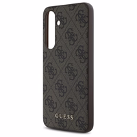 Guess GUHCS24FEG4GFBR S24 FE S721 rudas/rudas kietas dėklas 4G Metalinis Auksinis Logotipas