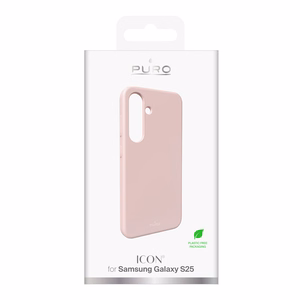 Puro Icon silikoninis dėklas telefonui Samsung Galaxy S25 - rožinis