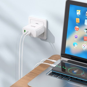 Įkroviklis Hoco 2 x USB-C + USB-A GaN QC PD 65W N30 baltas