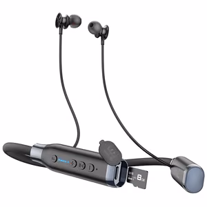 HOCO belaidės ausinės Bluetooth kaklo laikikliu ES62 juodos