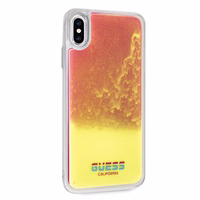 Guess GUHCI65GLCPI iPhone Xs Max rožinis kietas dėklas California Glow tamsoje
