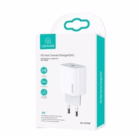 USAMS Tinklo įkroviklis 1xUSB-C T34 20W 5V-3A(only head) PD3.0 Fast Charging baltas CC118TC01 (US-CC118)