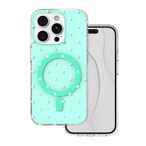 Bubble Dots Mag case for iphone 15 Pro 6,1" green