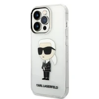 Karl Lagerfeld Ikonik Karl dėklas telefonui iPhone 14 Pro Max - permatomas