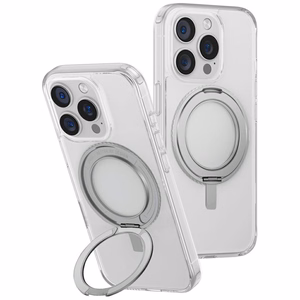 Uniq Swivix 360 sukamas stovas dėklas telefonui iPhone 16 Pro - skaidrus