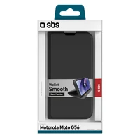 SBS Wallet Smooth Case for Motorola Moto G56 with Flip Cover - Black