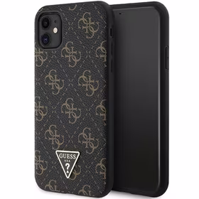 Guess 4G Triangle Metal Logo dėklas iPhone 11 / XR - juodas
