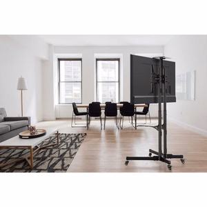 Manhattan TV ir monitoriaus stovas-vežimėlis 1 ekranui, 37–65", juodas, VESA 200x200–600x400 mm, maks. 40 kg