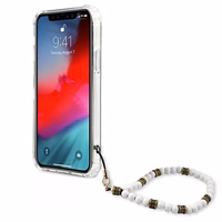 Guess GUHCP12MKPSWH iPhone 12/12 Pro 6.1" Skaidrus kietas dėklas Baltas perlas