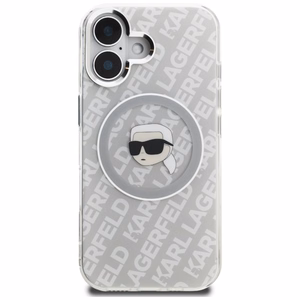 Karl Lagerfeld IML Karl Head Logo MagSafe dėklas iPhone 16 - pilkas