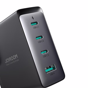 GaN įkroviklis JK Joyroom JR-TCG05UK 140W 3x USB-C USB-A + USB-C / USB-C kabelis 240W 1,2 m