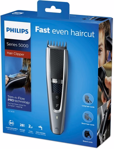 Philips 5000 series „Trim-n-Flow PRO“ technologija, plaunama plaukų kirpimo mašinėlė