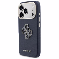 Guess HC PU FW RESIN LOGO BLUE dėklas iPhone 17 Pro 6,3"