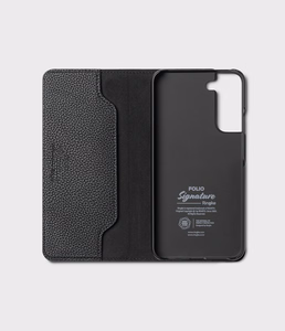 Ringke Folio Signature atverčiamas odinis dėklas Samsung Galaxy S22 + (S22 Plus) juodas (FSS118R262)