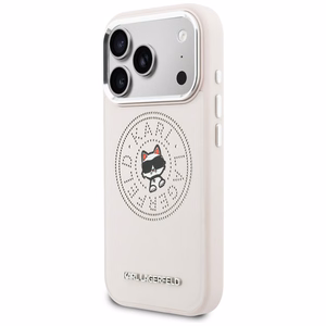 Karl Lagerfeld Point & Choupette Sketch MagSafe Dėklas for iPhone 17 Pro Max - rožinis