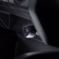 FORCELL F-ENERGY Carbon CC50-1A1C automobilinis įkroviklis Type C + USB A PD QC3.0 3A 38W juodas