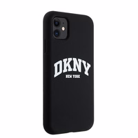 DKNY Skystas silikoninis baltas spausdintas logotipas magnetinis dėklas telefonui iPhone 11/Xr - juodas
