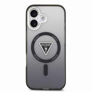 GUESS dėklas telefonui IPHONE 17, suderinamas su MagSafe GUHMP17SHGTMLCGK (IML gradientas su trikampiu logotipu) juodas