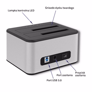 Qoltec 5316 HDD/SSD Doko Stotis 2x 2.5"/3.5" SATA USB 3.0 Klonavimas