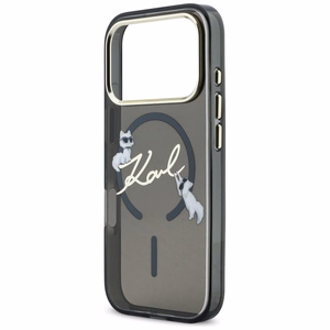 Karl Lagerfeld IML Choupettes Karl Script Logo MagSafe Dėklas for iPhone 17 Pro - juodas
