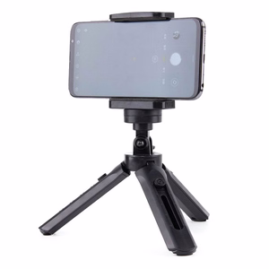 Mini trikojis asmenukių lazda laikiklis telefonui, kamerai ir GoPro, 16-21 cm - juodas