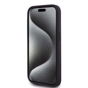 Karl Lagerfeld Diagonal Quilted Script dėklas telefonui iPhone 15 Pro - juodas