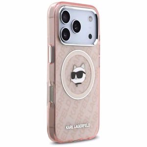 Karl Lagerfeld IML Choupette Head Logo Magnetinis dėklas telefonui MagSafe iPhone 17 Pro Max - rožinis