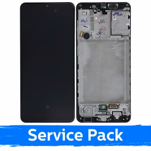 Ekranas skirtas Samsung A315 A31 juodas su rėmeliu (Service Pack)