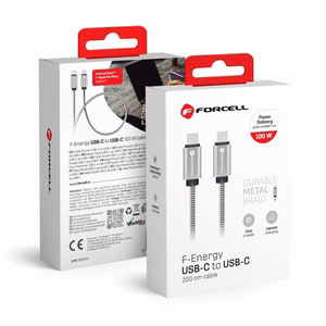 Kabelis (m) Metalinis C239 kabelis Type C į Type C PD QC4.0 5A 100W E-mark 2 m sidabrinis