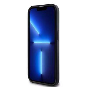 DKNY Odinis langeliais raštuotas magnetinis dėklas iPhone 14 Pro - juodas