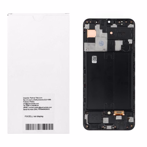 FIXCELL AMOLED LCD ekranas su rėmeliu, skirtas SAMSUNG A50, juodas (pakeistas stiklas)