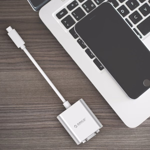 Orico PTAV adapteris USB-C–VGA ir 3,5 mm, „Full HD“, 0,15 m – sidabro spalvos