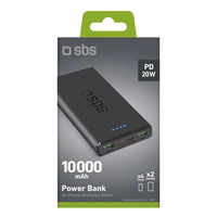 Išorinė baterija SBS TTBB10000FASTPD20K 10000 mAh 20W su Power Delivery - juoda
