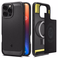Spigen Rugged Armor Magnetinis dėklas iPhone 16 Pro Max - juodas