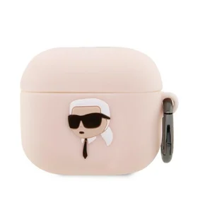 Karl Lagerfeld KLA3RUNIKP AirPods 3 dėklas rožinis silikoninis Karl Head 3D