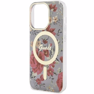 Guess GUHMP14LHCFWSA iPhone 14 Pro 6.1" žalias/žalias kietas dėklas Gėlės MagSafe
