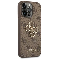 Guess 4G Big Metal Logo dėklas telefonui iPhone 14 Pro - rudas