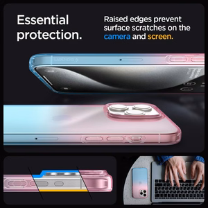 Spigen Liquid Crystal dėklas telefonui iPhone 15 Pro - rožinis/mėlynas