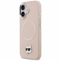 Karl Lagerfeld Choupette Pin Magnetinis dėklas telefonui iPhone 17 - rožinė