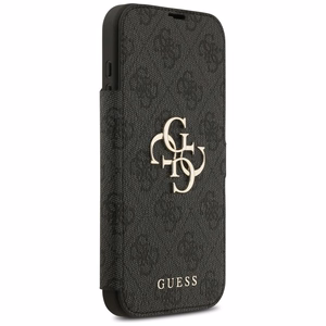 Guess Book 4G Metal Logo dėklas telefonui iPhone 17 Pro Max - juodas