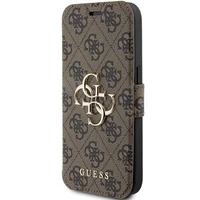 Guess 4G Metal Logo dėklas iPhone 15 Pro - rudas