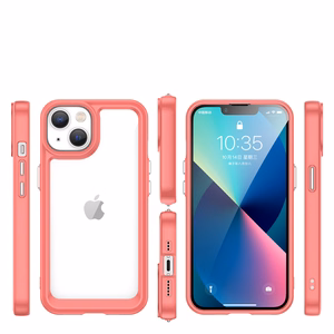 Outer Space dėklas telefonui iPhone 14 Plus kietas dangtelis su geliniu rėmeliu raudonas