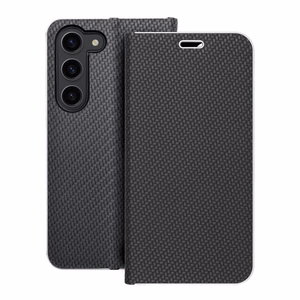 Dėklas telefonui LUNA Book Carbon for SAMSUNG S23 - juodas (m)