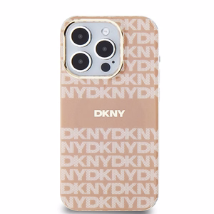 DKNY IML Mono & Stripe MagSafe dėklas telefonui skirtas iPhone 14 Pro - rožinis