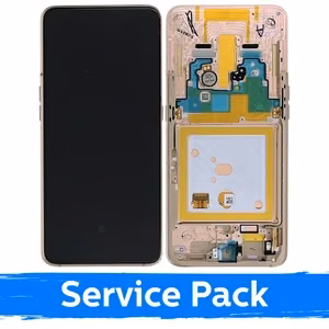 LCD Display Compatible With Samsung A805 2019 A80 Gold With Frame (Service Pack)