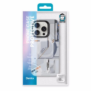 Benks Magnetinis Mecha Series Dėklas telefonui (Iphone 15 Pro) baltas