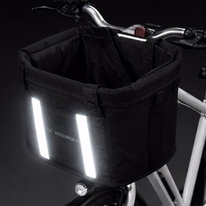 Wozinsky fabric bicycle basket large - black
